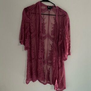 Miss Chievous Rich Sheer Lace Robe | Boho Kimono Cardigan